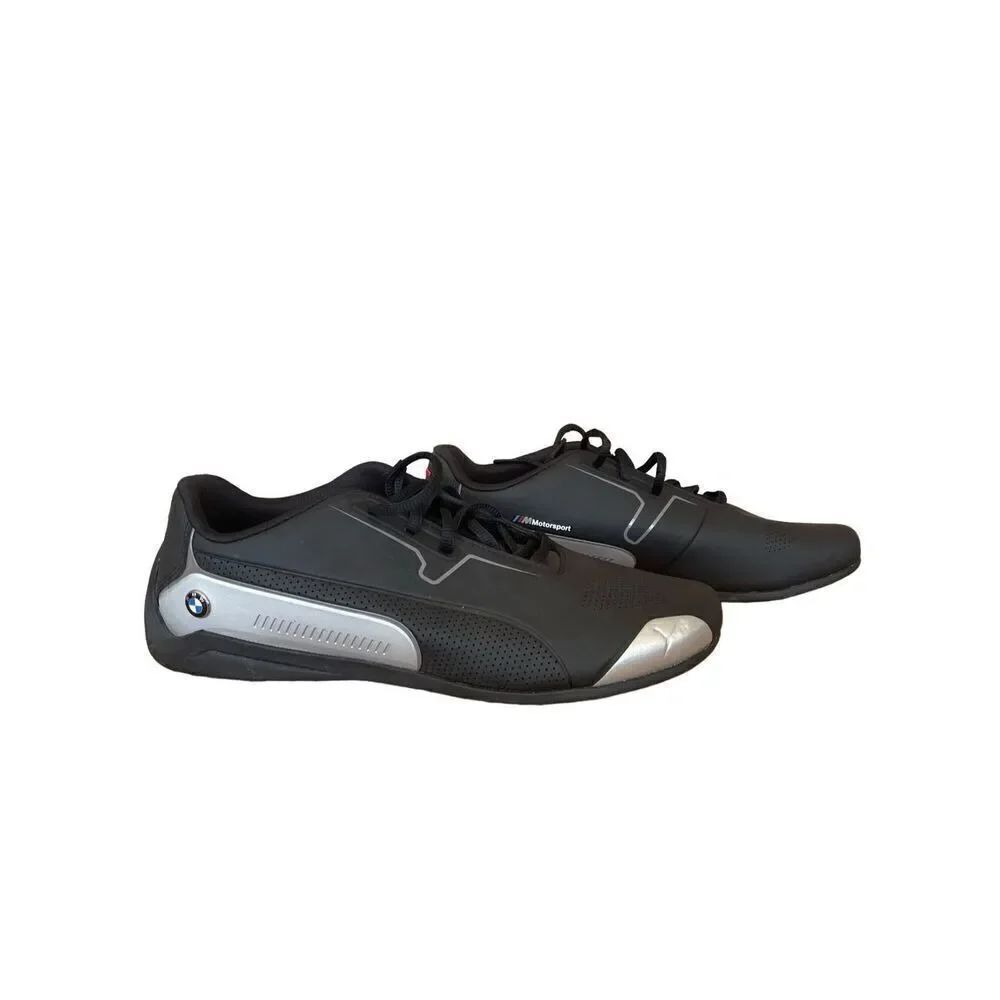PUMA Mens Black And Silver BMW Motorsport Drift Cat 8 Motorsport Shoes Size 11